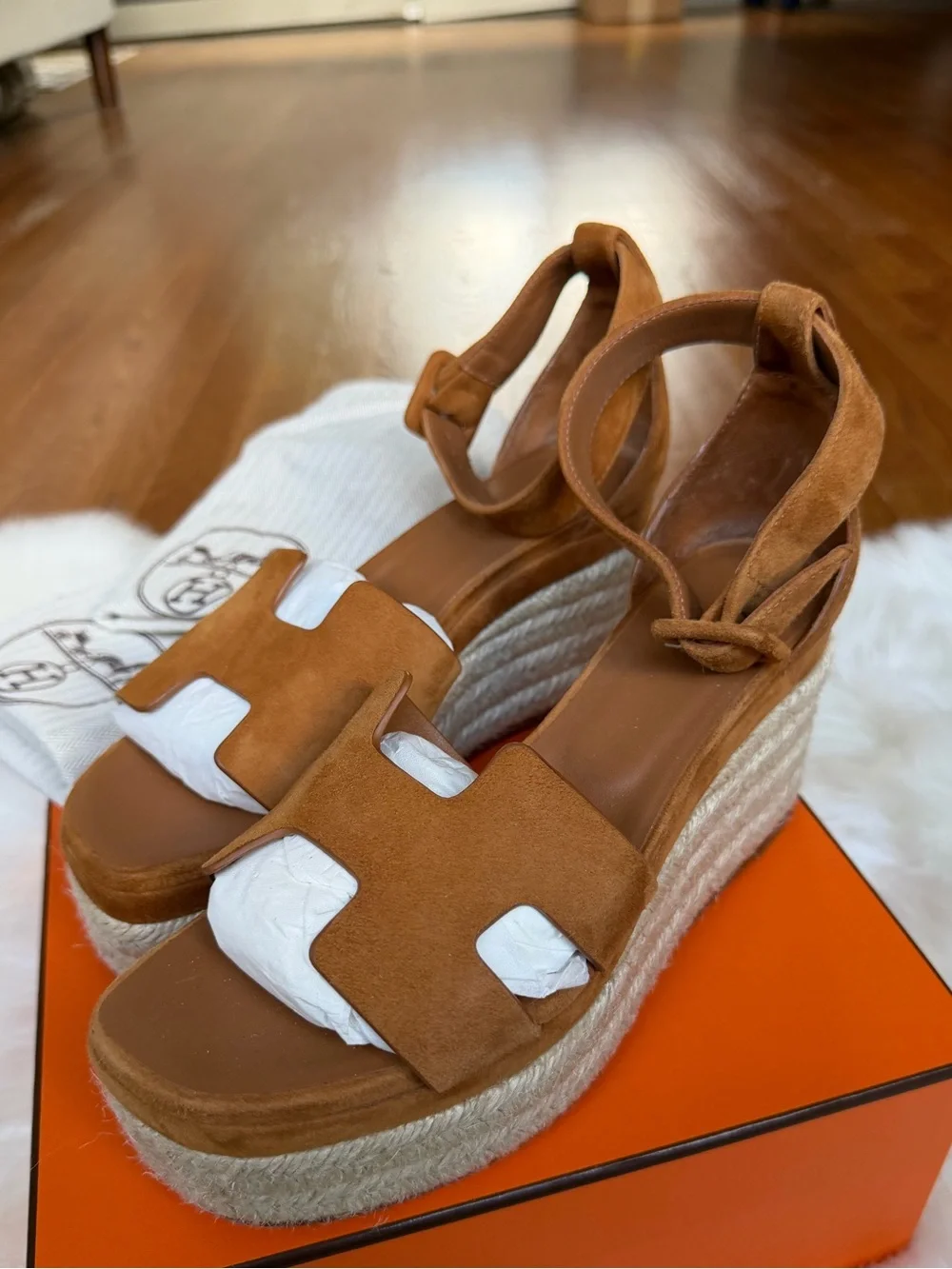 Hermes suede worn